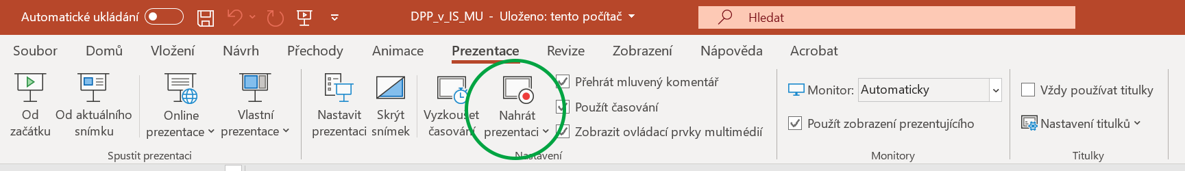 PowerPoint nahrát prezentaci