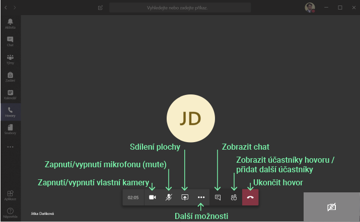 Rozhraní MS Teams