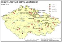 Mapa průmyslu textilního, oděvního a kožedělného