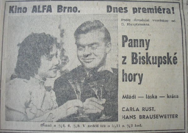 Prag-Film v Brně – Panny z Biskupské hory