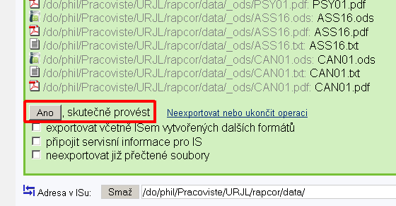 potvrzeni exportu