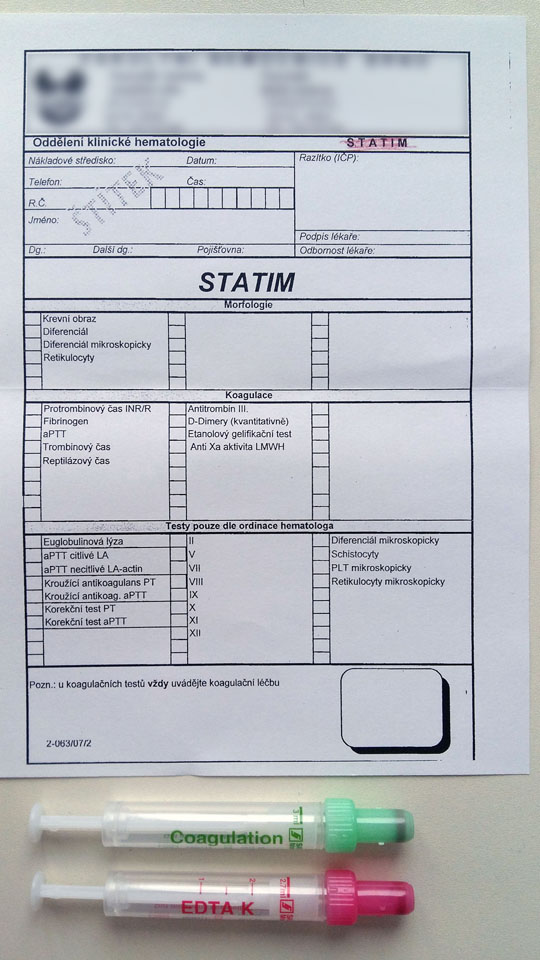 Hematologické vyšetření venózní krve STATIM