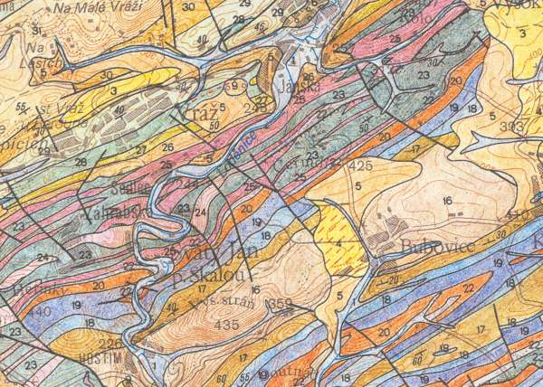 Bubovice - geologick mapa 1:50 000