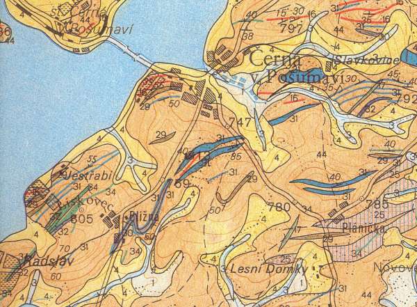 ern v Poumav - geologick mapa 1:50 000