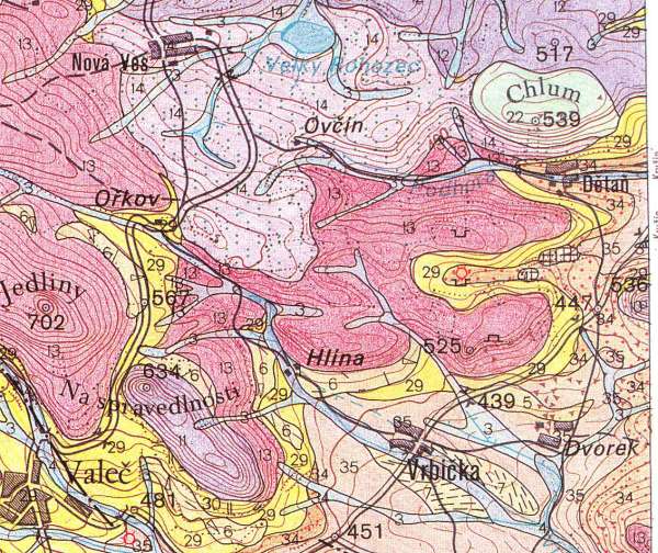 Dta - geologick mapa, list lutice