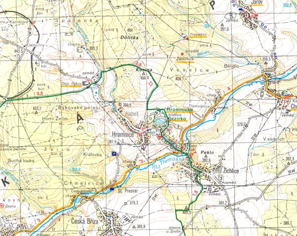 Hromnice - turistick mapa 