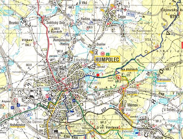 Humpolec- turistick mapa