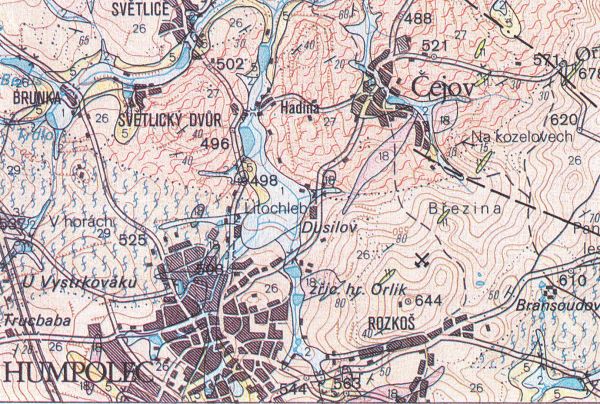 Humpolec - geologick mapa 1:50 000