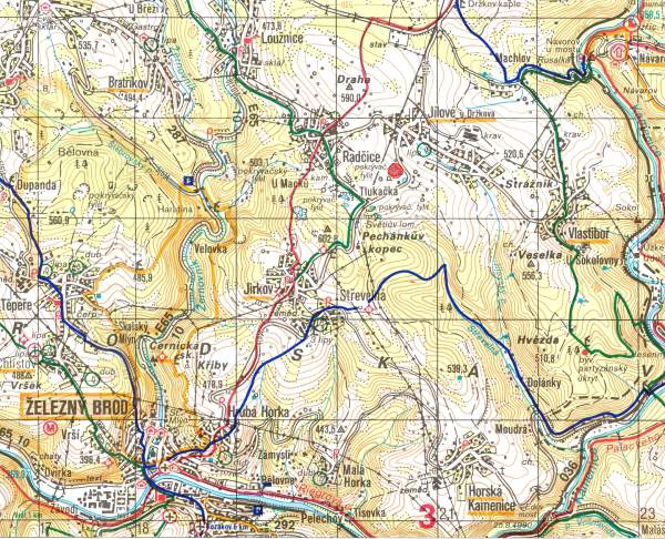 turistick mapa okol Jlovho