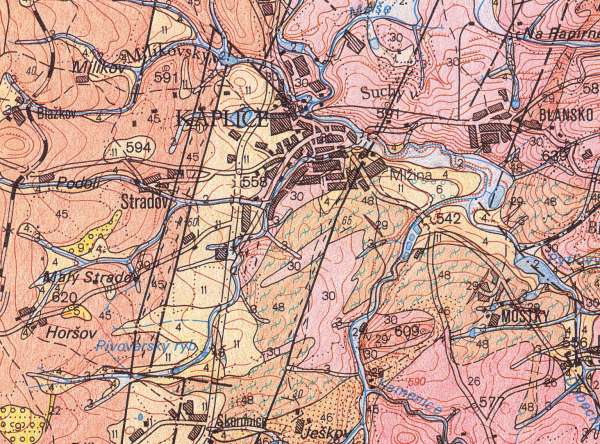 Kaplice - geologick mapa list Trhov Sviny