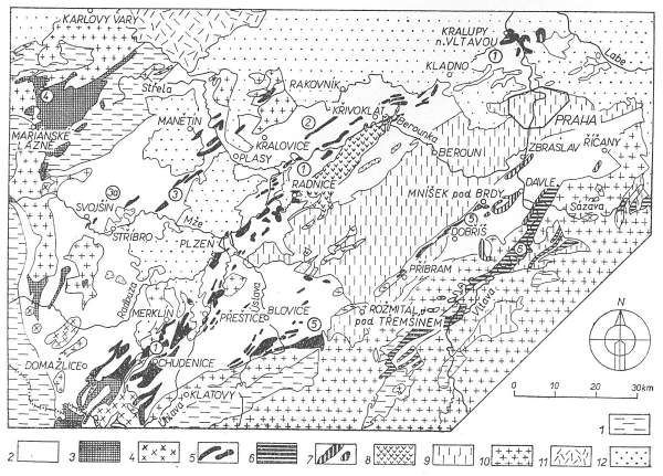 Koterov - schematick mapa Barrandienu