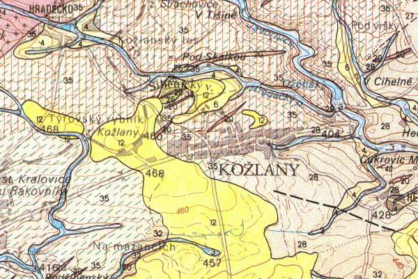 Kolany - geologick mapa