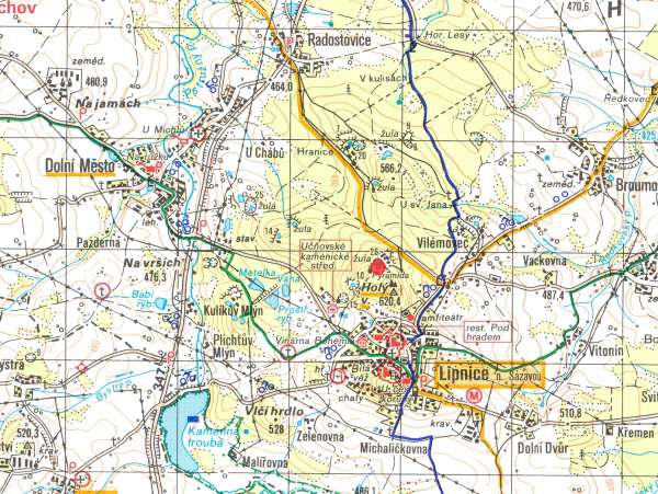 Lipnice nad Szavou - turistick mapa s vyznaenm lokality