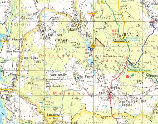 Melechov - turistick mapa s vyzbaenm lokality