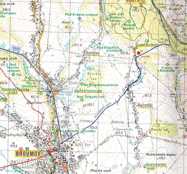 Romitl - poloha na turistick map