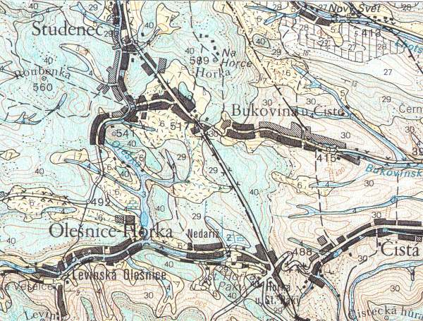 Studenec - geologick mapa