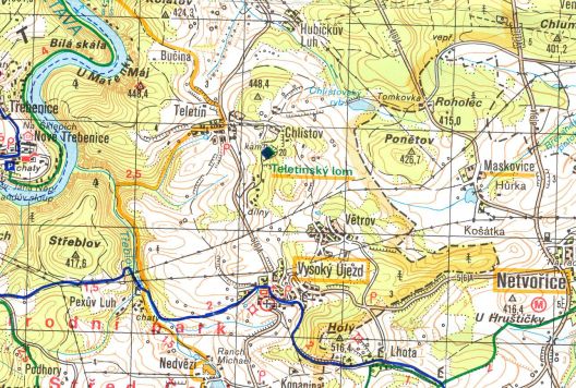 turistick mapa okol Teletna