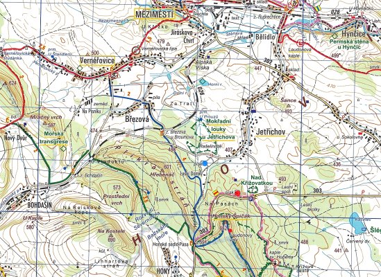 Jetřichov: topografická situace