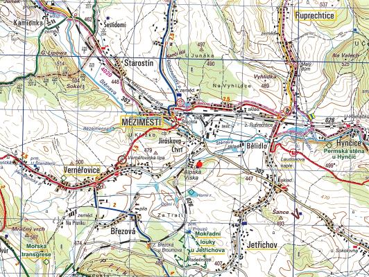 Meziměstí: topografická situace