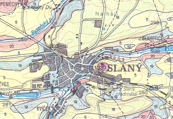 Slan - geologick mapa list Kralupy nad Vltavou