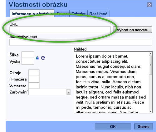 Obr. 4: Editace osnovy – vložení obrázku
