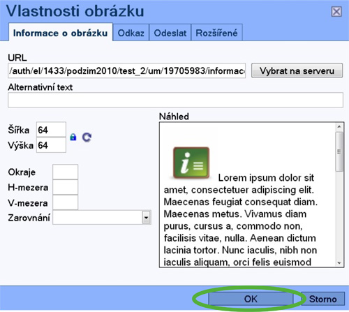 Obr. 8: Vlastnosti obrázku – tlačítko OK