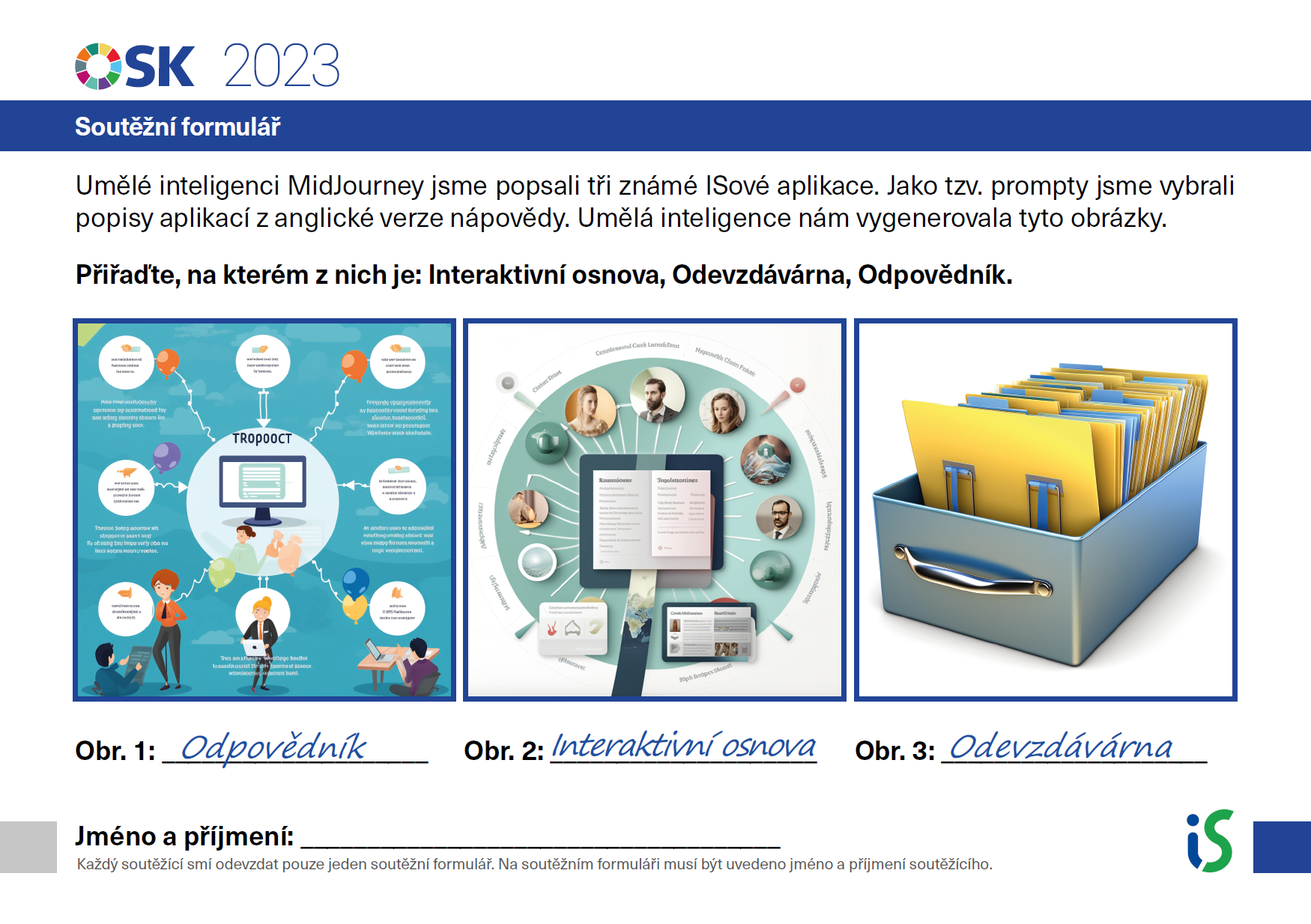 Soutěžní formulář OSK 2023