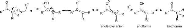  mechanismus tautomerizace 