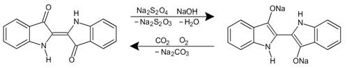  redukovaná a oxidovaná forma indiga 