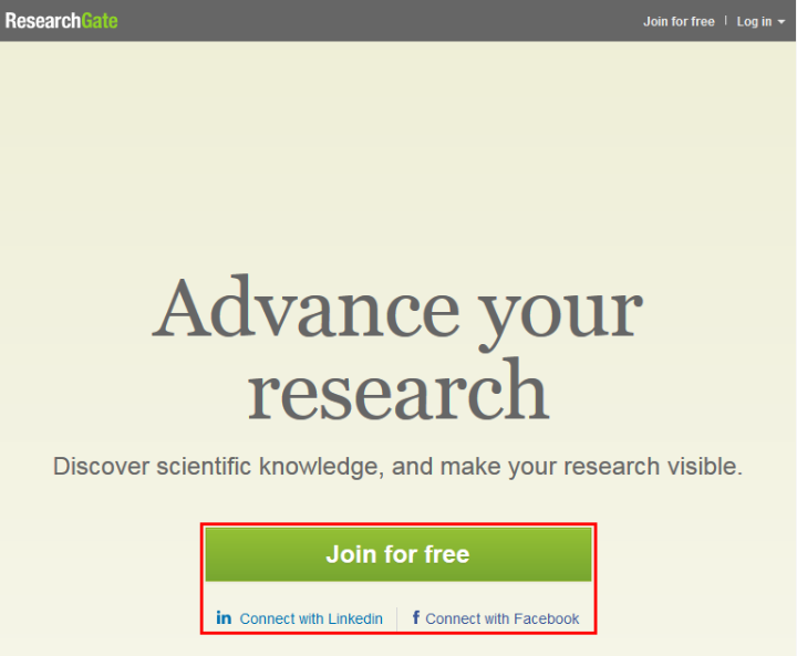 ResearchGate account