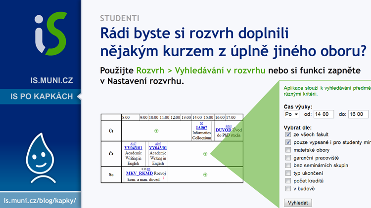 yhledávání v rozvrhu