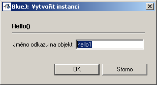 Specifikace jména odkazu na novou instanci Hello