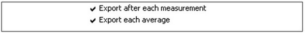 Volby Export after each measurement resp. Export each average