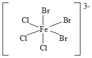 fac-tribromo-trichloroželezitanový anion