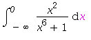 int(x^2/(x^6+1), x = -infinity .. `0`)