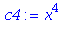 (Typesetting:-mprintslash)([c4 := x^4], [x^4])