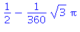 1/2-1/360*3^(1/2)*Pi