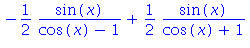 -1/2*sin(x)/(cos(x)-1)+1/2*sin(x)/(cos(x)+1)