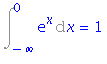 Int(exp(x), x = -infinity .. 0) = 1