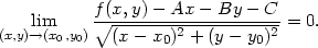  f (x,y) − Ax − By − C lim ∘---------2---------2-= 0. (x,y)→(x0,y0) (x − x0) + (y − y0) 