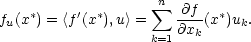  n f (x ∗) = 〈f ′(x∗),u 〉 = ∑ -∂f(x∗)u . u k=1∂xk k 