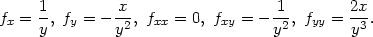 f = 1-, f = − x-, f = 0, f = − 1-, f = 2x-. x y y y2 xx xy y2 yy y3 