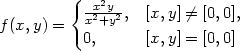  { -x2y-, [x,y] ⁄= [0,0], f (x,y) = x2+y2 0, [x,y] = [0,0] 