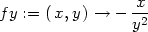  x fy := (x,y ) → − -2- y 