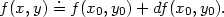 f(x,y)=.f (x0,y0) + df (x0,y0). 