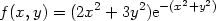 f(x,y) = (2x2 + 3y2)e−(x2+y2) 