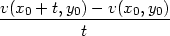 v(x + t,y )− v(x ,y ) ---0-----0------0--0-- t