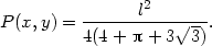  l2 P(x,y) = 4(4+-p-+-3√3)-. 